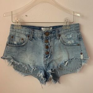 One x One Teaspoon Brandos Jean Shorts